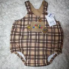 ミキハウス チェック柄ロンパース S(70-80)