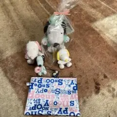 スヌーピー ぬいぐるみとポーチセット