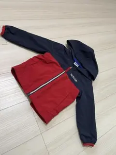 【新品未使用】OUTDOOR フード付きジャケット 100cm ネイビー/レッド