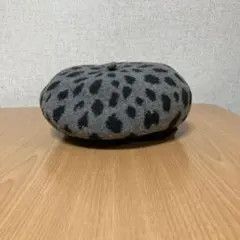 ベレー帽　ヒョウ柄
