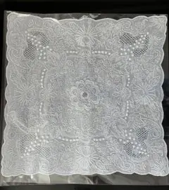 未使用品 ヴィンテージ汕頭手刺繍ハンカチ❤️ヘリテージ❤️静夜思
