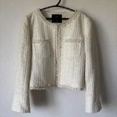 INED アイボリー ノーカラージャケット セレモニー 卒業式 入学式