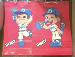 新品未使用　不二家ミルキーペコちゃん希少中日ドラゴンズ　ショップバッグ手提げ袋