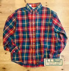 シャツ 古着 80s L.L.Bean エルエルビーン L アメリカ製 チェック