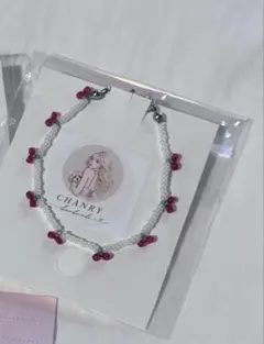 #0116 ハンドメイド ビーズブレスレット チェリー