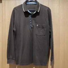 Hush Puppies ハッシュパピー 長袖ポロシャツ ブラウン　日本製