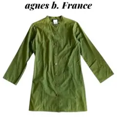 90s フランス製 agnes b. レーヨン ポリ 開襟 オープンカラーシャツ