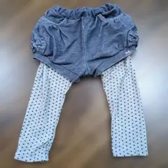 ドット柄レギンス付きショートパンツ