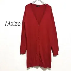 美品 Re:EDIT リエディ ロングニットカーディガン M レッド Vネックのサムネイル