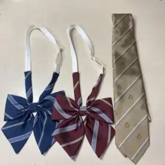 イーストボーイ ストライプ柄リボン・ネクタイ3点セット