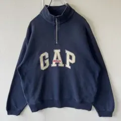 90s OLD GAP スウェット ビッグロゴ 刺繍ロゴ 紺タグ ブラック 90s OLD GAP オールドギャップ 紺タグ ビッグロゴ スウェット