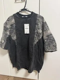 ZARA オーバーサイズ Tシャツ L ブラック/グレー