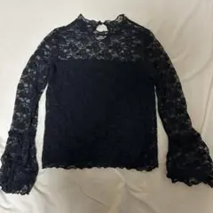 Heather ブラックレースブラウス　Fサイズのサムネイル