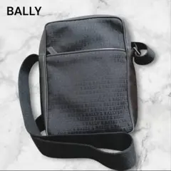 美品✨️BALLY メッセンジャーバッグ ブラック ロゴ キャンパス レザー