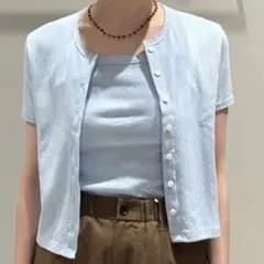 beauty＆youthコットンパターンメッシュカーディガン＆キャミソールセットのサムネイル
