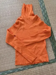 H&M DIVIDED タートルネック リブニット オレンジ M