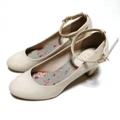 axes femme パンプス L ベージュ ストラップ 上品 ガーリー