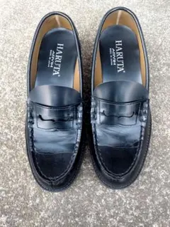 HARUTA ブラックレザー ローファー