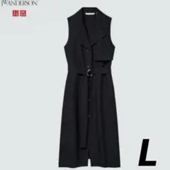 【新品】UNIQLO× JWアンダーソン リネンブレンドラペルワンピース L