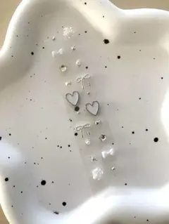 耳つぼジュエリー【３つご購入で-320円】即時発送　匿名配送　シルバー　白　推し