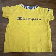 Champion イエロー Tシャツ ストライプ襟