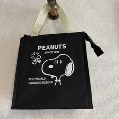 PEANUTS^スヌーピーウッドストック保冷ランチバック♡ブラック♡のサムネイル