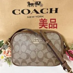【美品】COACH ショルダーバッグ ミニカメラバッグ シグネチャー チャーム付