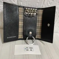 BURBERRY バーバリー 4連キーケース レザー ブラック