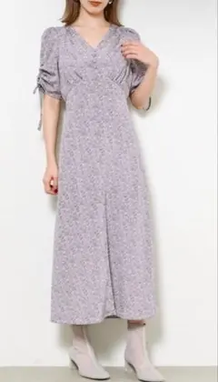 花柄パフスリーブロングワンピース　snidel スナイデル