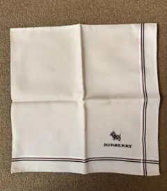 BURBERRY ストライプ 刺繍 ハンカチ