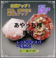金龍神様入り✨️レッドジャスパー石、盛り塩２個セット、金運、仕事、洞察力アップ！
