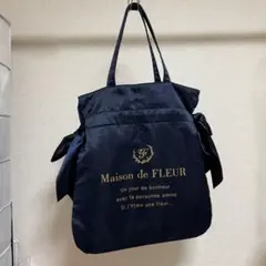 Maison de FLEUR ネイビー トートバッグ