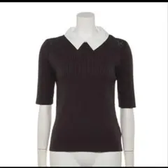 Apuweiser-riche 衿付2way切替レースニット(チャコールグレー）