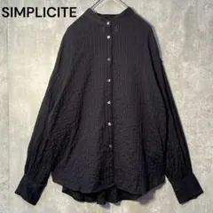SIMPLICITE 柄織インド綿 オーバーシルエット シャツブラウス インド製のサムネイル