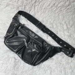 y2k ショルダーバッグ　ブラック　レザー