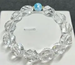 ラリマー　天然石　水晶　スクリュー型　天然石ブレスレット　ツイスト　大粒