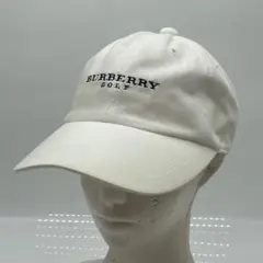 KO2949□Burberry GOLF キャップ ホワイト フリーサイズ