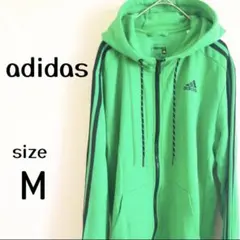 古着 adidasアディダス SPORT ラインジップアップパーカー 派手色