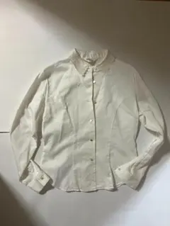 レース付き襟 ホワイトシャツ Mサイズ