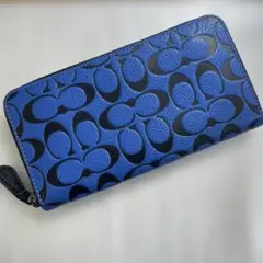 COACH 長財布 シグネチャー ラウンドファスナー