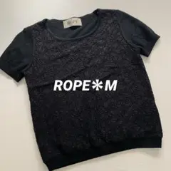 ROPE＊トップス＊サマーニット＊カットソー＊黒＊半袖＊M