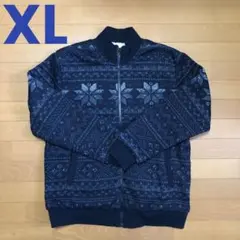 【 しまむら 】ジャケット ジャンパー ファー ボア もこもこ 柄 ブルー LL