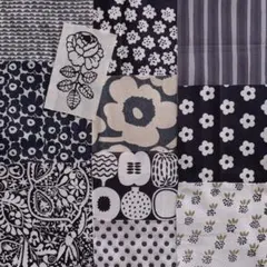 マリメッコ ヴィンテージ ピックコンポッティ ミニウニッコ ハギレセット 黒系