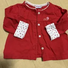 赤 カーディガン トップス