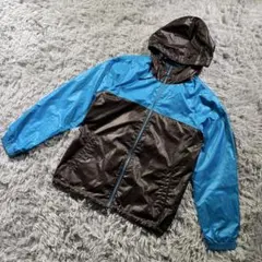 UNIQLO ウインドブレーカー L ナイロンパーカー バイカラー 青 茶 薄手
