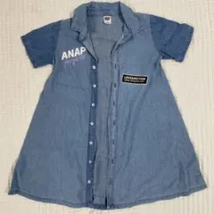ANAP KIDS デニム半袖ワンピース L