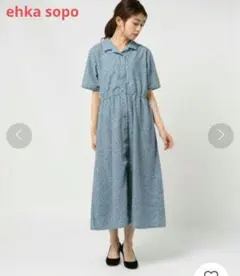 ehka sopo　小花柄シャツワンピース
