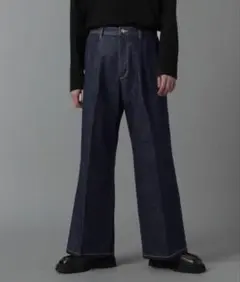 Regen Glanz ツータックワイドストレートデニムパンツ navy 完売品 