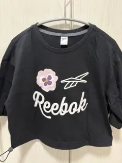 Reebok 리복 꽃 패턴 로고 티셔츠 블랙