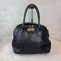 ★ROSE BUD★ローズバッド★黒ハンドバッグ★ゴールド金具カッコ良く素敵★